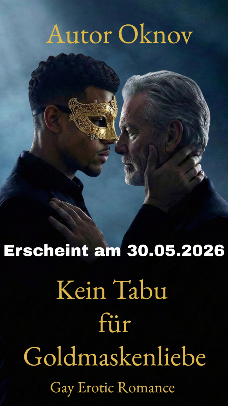 Zwei Männer stehen sich gegenüber, einer mit goldener Maske; Buchankündigung für den 30. Mai 2026