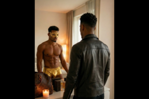 Lino als Noir mit goldener Maske