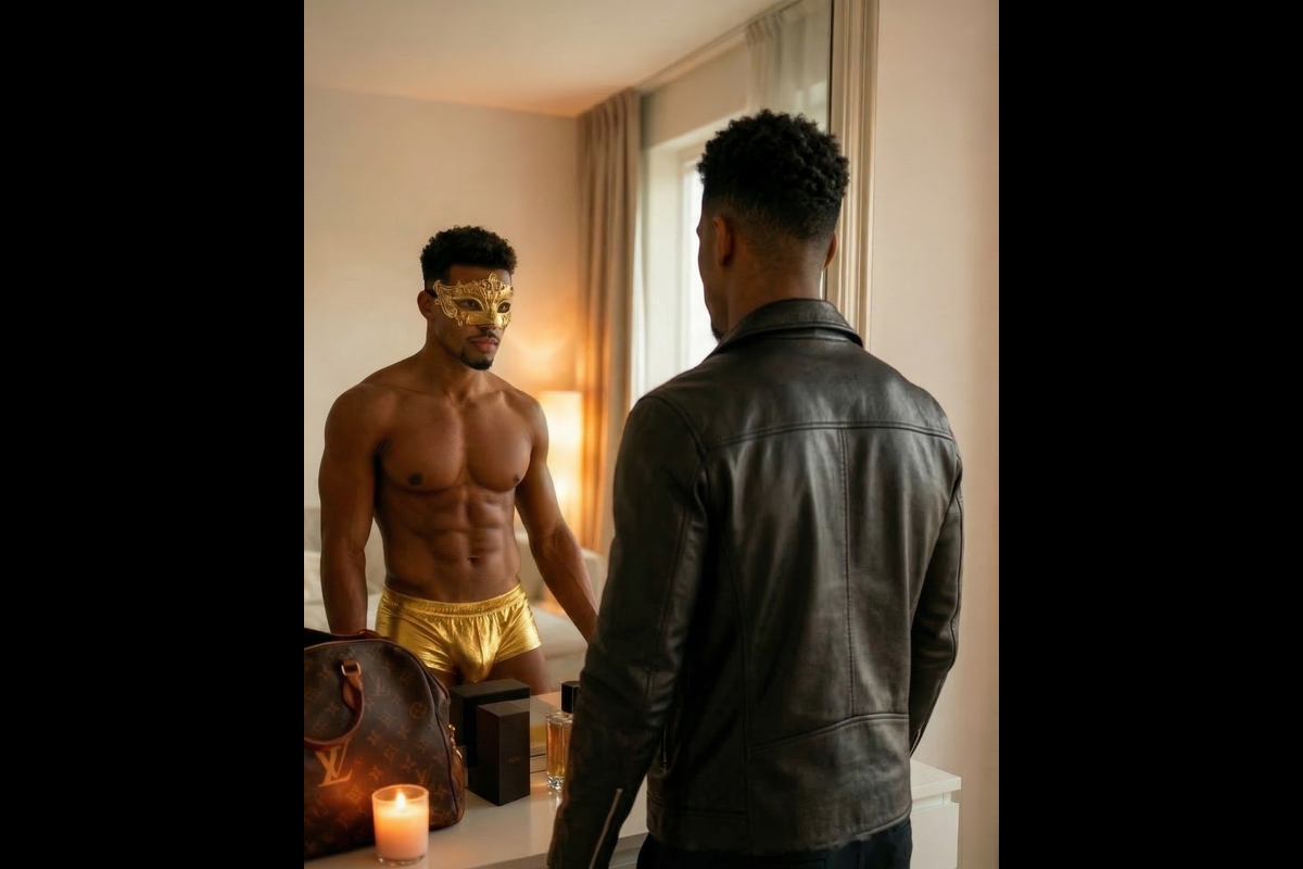 Lino als Noir mit goldener Maske