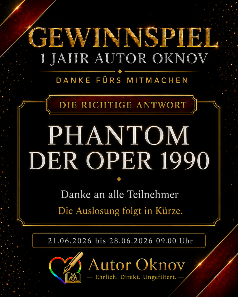 Auflösung des Jubiläumsgewinnspiels von Autor Oknov mit der richtigen Antwort Phantom der Oper 1990