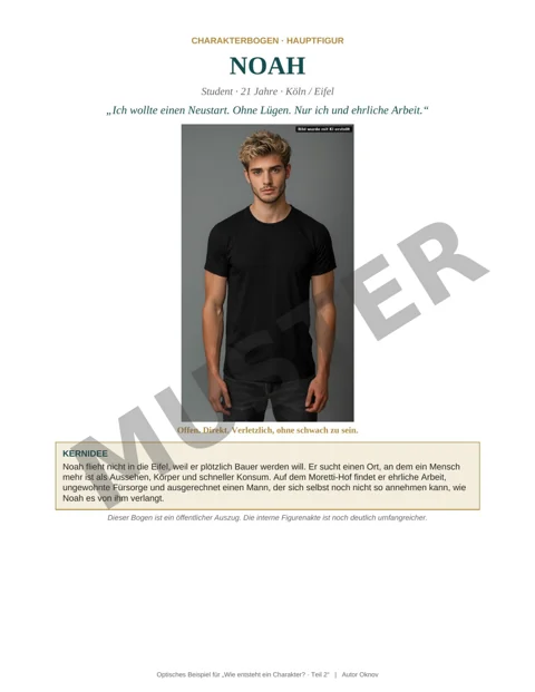 Noah – Titelblatt und Kernidee – MUSTER