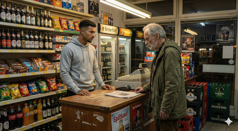 Lino und Harry im Kiosk